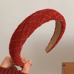 CHRISTMAS RED HEADBAND RETRO ELEGANT WINTER STYLE_CWAHA3956