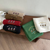 Cute Bear Embroidery Solid Color Knitted Scarf_Cwasc1243