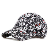 SKULL PRINT BASEBALL CAP SUN HAT UNISEX_CWAH0994