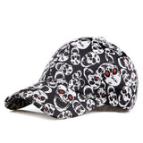 SKULL PRINT BASEBALL CAP SUN HAT UNISEX_CWAH0994