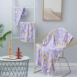 CORAL FLEECE PRINTED SHOWER CAP TOWEL BATH TOWEL_CWMM2326