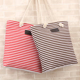 Canvas Striped Shoulder Bag Tote Bag_Cwab1711