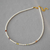 PEARL COLORED REAL STONE CRYSTAL BEADED NECKLACE_CWAJE2118