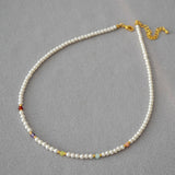 PEARL COLORED REAL STONE CRYSTAL BEADED NECKLACE_CWAJE2118