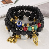 MULTI LAYERED ELEPHANT LEAF BEAD BRACELET_CWAHA2472
