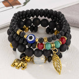 MULTI LAYERED ELEPHANT LEAF BEAD BRACELET_CWAHA2472