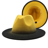 Women Gradient Two-Color Thick Wool Felt Hat_Cwah0816