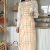 PLAID APRON FOUR COLOR CAFE WORK APRON_CWMM5813
