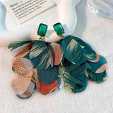 HANDMADE LAYERED FLORAL TASSEL EARRINGS FOR WOMEN_CWMM6253