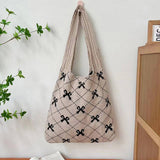 FASHIONABLE AND SIMPLE BOW DIAMOND TOTE BAG_CWAB3067