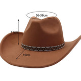 Western Ethnic Felt Cowboy Fedora Hat_Cwah04406