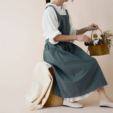 Waterproof Cotton Linen Apron Aprons With Pocket_Cwmm3287
