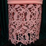 BOAT NECK LACE PATCHWORK LANTERN SLEEVE DRESS_CWDMD3683