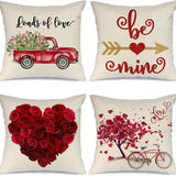HOME PRINTED RED LOVE PILLOW COVER_CWMM0772