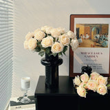 PREMIUM BURNT EDGE ROSE ARTIFICIAL FLOWER BOUQUET_CWMM6469