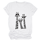 Womens Giraffe Print Casual Summer T-Shirt