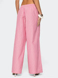 Striped Striped Straight-Leg Casual Trousers