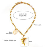 ORIGINAL STEEL OCEAN NECKLACE WITH FISH DOLPHIN_CWMM8831