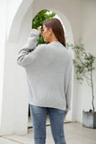Solid Knit Coat Loose With Cardigan