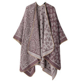 DOUBLE SIDED SLIT SHAWL COLORBLOCK SCARF CAPE_CWASC2175