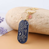 BOTANICAL ENAMEL KEYCHAIN WITH BIRTH FLOWER_CWMM9838