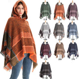 Women Herringbone Pattern Hooded Shawl_Cwasc1202