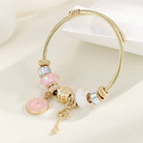 Unique Beaded Bracelet With Flower Eye Pendant_Cwmm8589