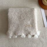 SOFT KNIT SCARF THICK TASSEL WINTER WARM WRAP_CWASC2292