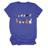 CUTE CAT GRAPHIC TEE 11 CATS TURN AROUND_CWTTS1495