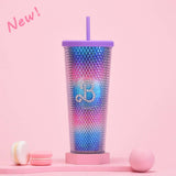 DOUBLE LAYER PORTABLE PLASTIC STRAW DIAMOND CUP_CWMM0978
