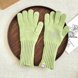 RHINESTONE BOW TOUCH SCREEN FIVE FINGER GLOVES_CWAG0141