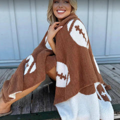 BALL BASEBALL PATTERN KNITTED BLANKET_CWMM0315
