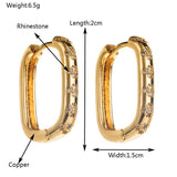 Zircon U-Shaped Hoop Earrings Gold-Plate Elegance_Cwmm8510