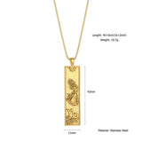 Zodiac Tag Necklace Stainless Ste Vintage Style_Cwmm8868