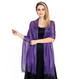 FASHIONABLE GOLD AND SILVER SILK SHAWL_CWASC1091