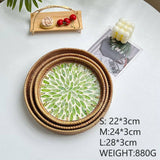 RATTAN COLORFUL SHELL FRUIT TRAY THREE PIECE SET_CWMM4428