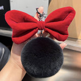 CUTE BUTTERFLY FUR BALL CAR KEYCHAIN PENDANT_CWMM2492