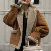 Vintage Lapel Baggy Fur All-In-One Coat For Women