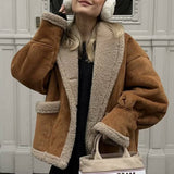 Vintage Lapel Baggy Fur All-In-One Coat For Women
