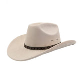 Unisex Soft Suede Western Cowboy Fedora Hat_Cwah04367