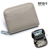 COIN PURSE ZIPPER GENUINE LEATHER CARD HOLDER_CWAB3829