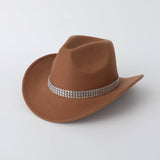 SOLID COLOR WESTERN FELT COWBOY FEDORA HAT_CWAH3629