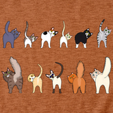 CUTE CAT GRAPHIC TEE 11 CATS TURN AROUND_CWTTS1495