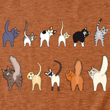 CUTE CAT GRAPHIC TEE 11 CATS TURN AROUND_CWTTS1495