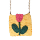 HAND WOVEN NICHE PEARL CHAIN SMALL SQUARE BAG_CWASC0833