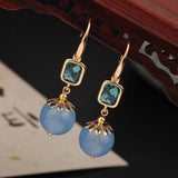 SIMPLE DESIGN NATURAL AGATE EARRINGS FOR WOMEN_CWAJE4005