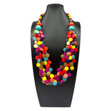 COLORFUL WOODEN BEADS MULTI LAYERED BEADED NECKLACE_CWMM4973