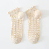 Twisted Fashion Cotton Lace Socks For Women_Cwms2006