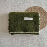 SOLID WOOL BLEND KNIT SCARF COLOR BLOCKED TRIM_CWASC2291