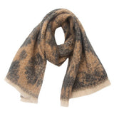 FLORAL JACQUARD SCARF WINTER SHORT FRINGE WRAP_CWASC1279